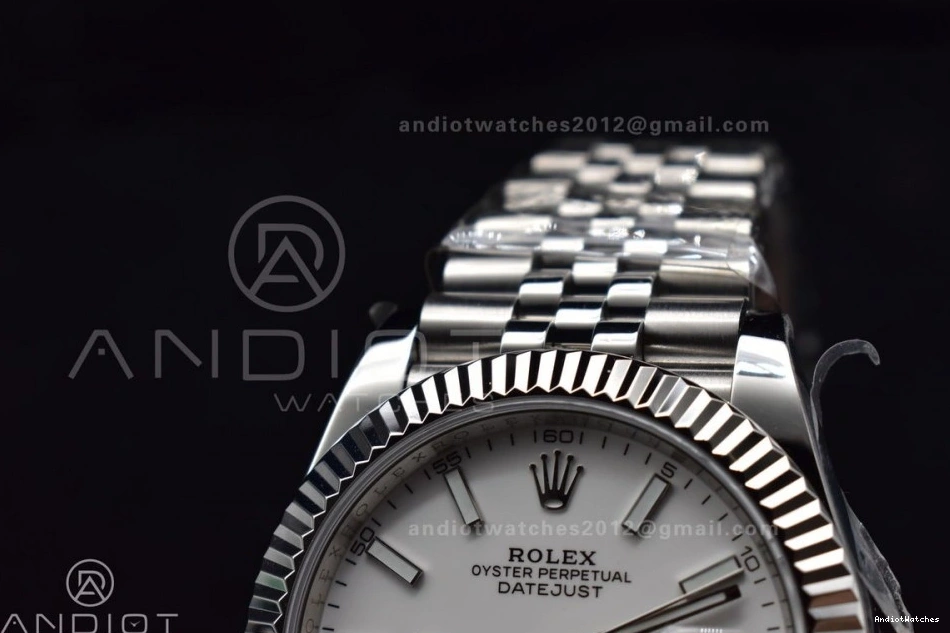 Jubilee DateJust 41 DIWF Stick Edition 904L 645 White SA Dial 126334 on Best Bracelet 1:1 Steel Chic 0210